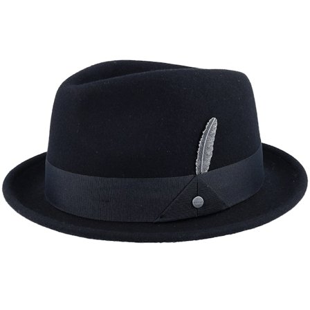 Stetson - Nero fedora Cappello - Player Woolfelt 1 Black Fedora @ Hatstore