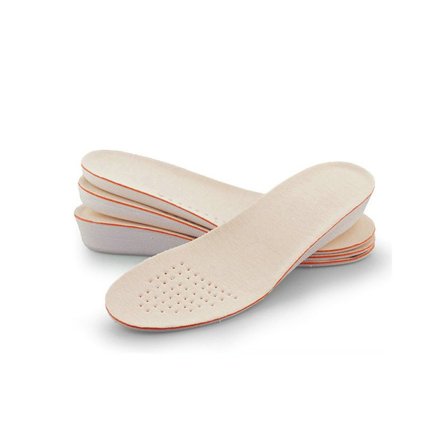 Indlægssåler med skjult hælforhøjelse, sojabønnefiber, hvid bund, justerbar, 1 par L