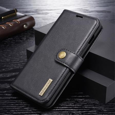 Dg.ming Samsung Galaxy S10+ Split Läder Plånboksfodral - Svart Svart