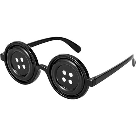 Runde Briller Knapp Briller Falske Øyne Cosplay Halloween Tilbehør