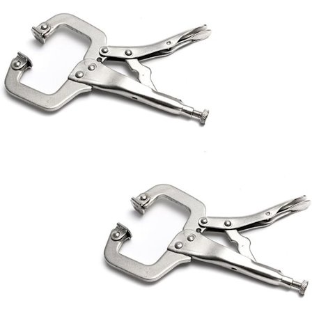 2-pack 9" klämmor med svängbara dynor i stål