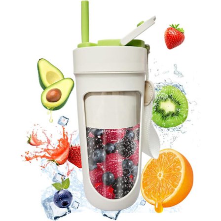 Bærbar blender med 4000 ml genopladeligt batteri, 10 blade, knust is til milkshakes og smoothies, velegnet til sport, camping og fitness