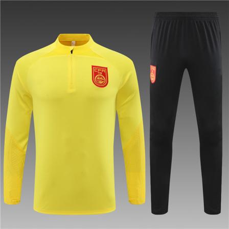 23-24 Nya säsongen Kina Team Vuxen/Barn Långtröja Set yellow XL