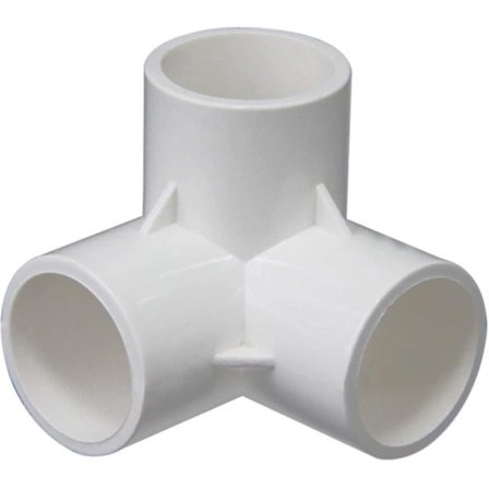 3-vejs PVC-fitting, PVC-rørforbindelser, tredimensionelle fittings, møbelforbindelser, drivhusramme (størrelse: 32 mm) Hy