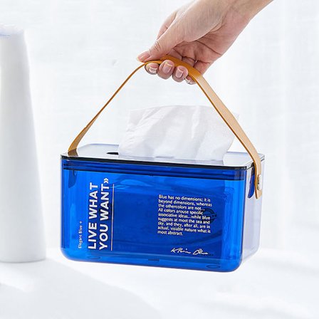 Clear PET Tissue Box Square Facial Tissue Dispenser Box Hållare för bänkskiva