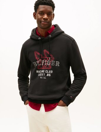 Tommy Hilfiger Modern Ath Graphic Hoody - Black - XXL