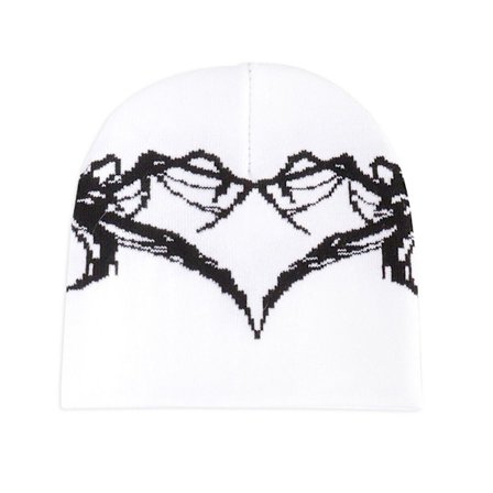 Stickad mössa Ullmössa VIT - high quality