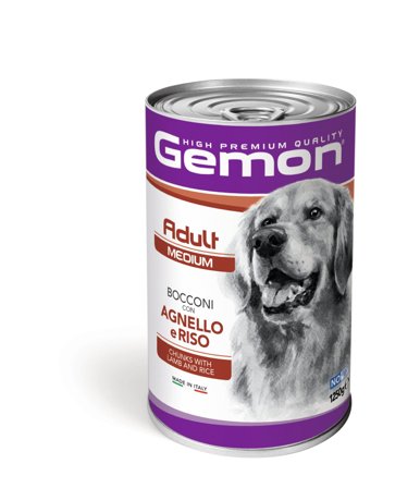 Gemon Bocconi Agnello E Riso Cibo Umido Cani Adulti Taglia Media