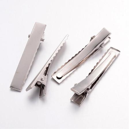 REA__REA__6 st Silverfärgade hårklämmor 4,6 cm. långa