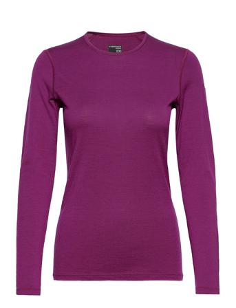 Wmns 200 Oasis Ls Crewe Base Layer Tops Lila Icebreaker
