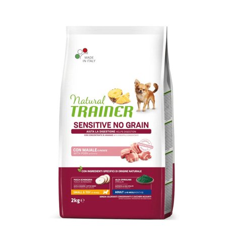 Natural Trainer Sensitive No Grain Small & Toy Adult Con Maiale
