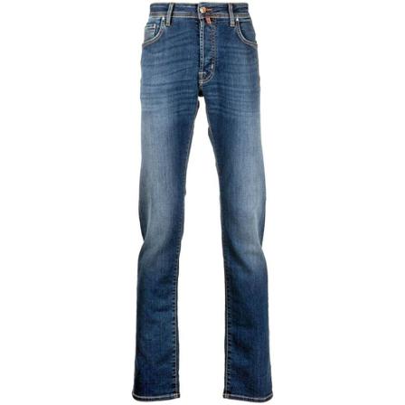 Jacob Cohën Straight Jeans , Blauw , Heren , Maat: W35