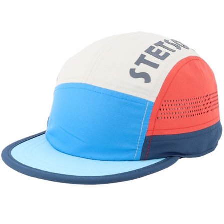 Stetson - Blå 5panel Keps - Outdoor Retro Cap Beige/Orange/Blue 5-panel @ Hatstore