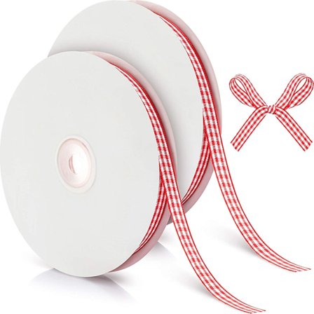 100 meter gingham-band 3/8 tum bred hantverksband rutig hantverk