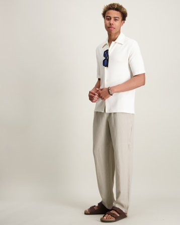 MAGGIORE Linen Blend Pants Beige Bukser Gutt - Kids Brand Store