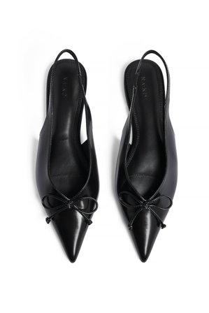 NA-KD Bow Detail Slingback Flats - Lave sko - Sort - EU 39