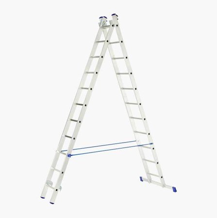 2-Delad Kombinationsstege Max 503 cm Höjd Aluminium - Biltema