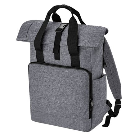 Bagbase Roll Top Twin Handle Laptop Bag One Size Grey Marl