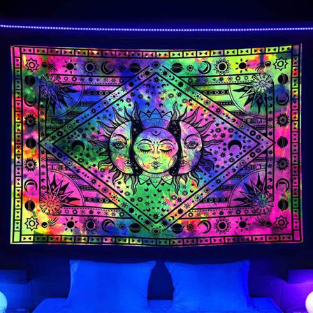 Blacklight Vägghängande Trippy Gobeläng Psykedeliska Gobelänger