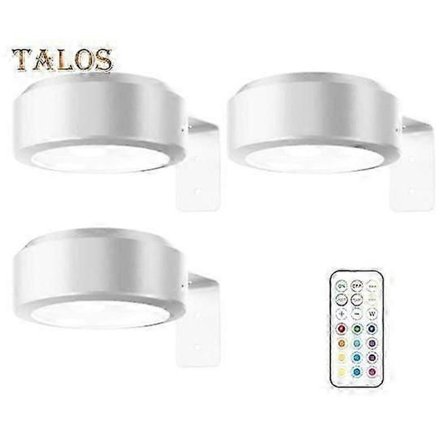 Billedlampe med fjernbetjening 100 Lumen Høj Lysstyrke Trinløs Dæmpning 3 Lystilstande Batteridrevet Ingen Boring Vægkunst Lampe - Perfet hvid 3 stk