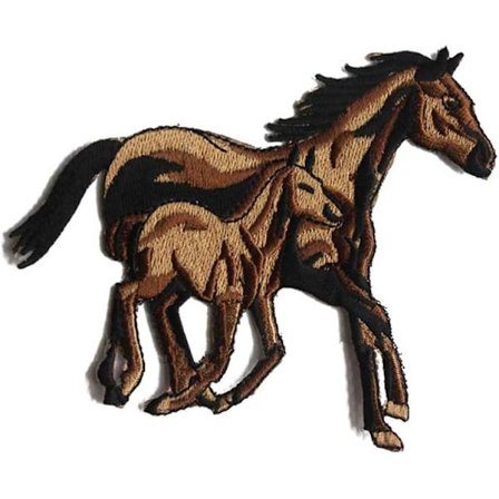 2 stk. broderiplaster stryge-på klistermærker i form af en hest S