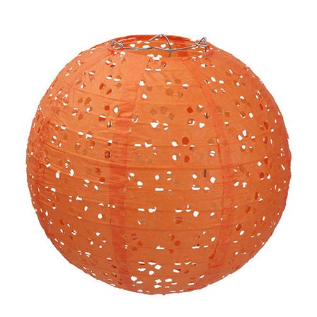 Farget rund kinesisk papirlykt Bryllupsfest Dekorasjon Ferietilbehør Papirlampe Dekor 20/25/30 cm Oransje 30 cm