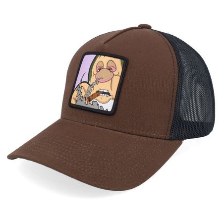 BOOM - Brun trucker Keps - Little Man Smoke Patch Canvas Brown/Black A-frame Trucker @ Hatstore