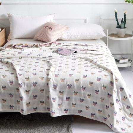 Ren bomull Luftkondisjonering Dyneteppe Barn Nap Dekke Teppe Sekslags Gaze Håndkleteppe Cute Mickey 200*240cm