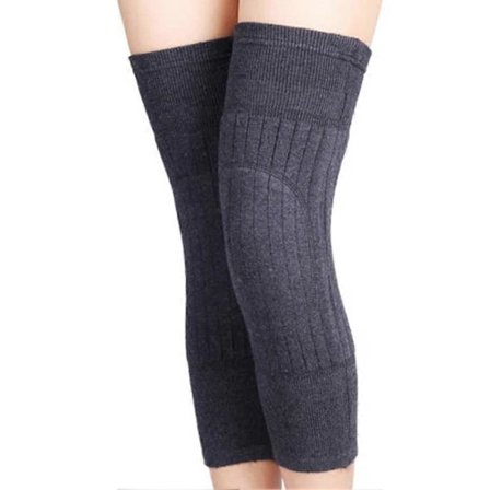 Vinter Knævarmere Knæstøtte Ærme Benvarmer til Kvinder Mænd Uld Fortykket Knæstøtte Knæbeskyttere Legging Strømpe Varm Termisk Knæ mørk