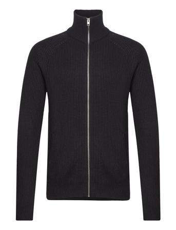 Jjpannel Knit Zip Cardigan Aw23 Tops Knitwear Full Zip Jumpers Black Jack & J S