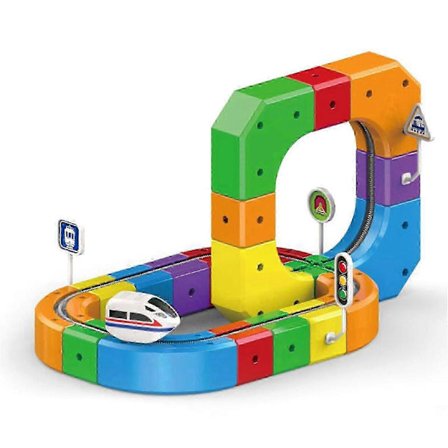 [LLC] 2025 Hot Toys Magic Track Cube & New Klick Rail Elektrisk Togsett, 123 deler Fleksibel Racerbane, Tyngdekraft-utfordrende 3D STEM Læringsleke 
