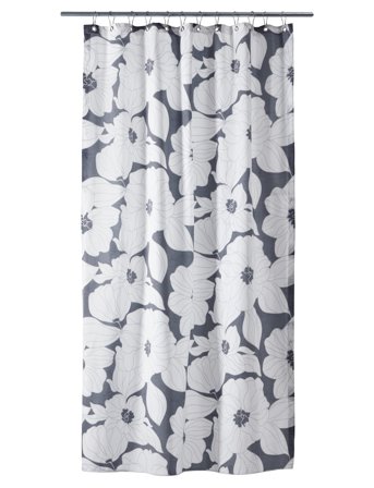 Flora Shower Curtain W/Eyelets 200 Cm Grey Compliments