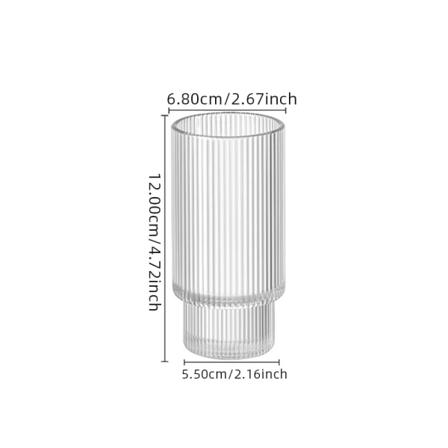 Kaffeglaskoppar Vertikala ränder Ribbat glas Vatten Te Dryckesgods Mjölk Juice Muggar Vin Cocktail Whisky Dessertbehållare Hem 1pcs 380ml 200ml-380ml