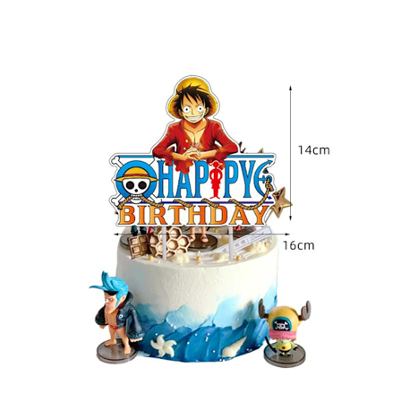 One Piece Bursdagskake Topper Festutstyr Bursdagsdekorasjoner
