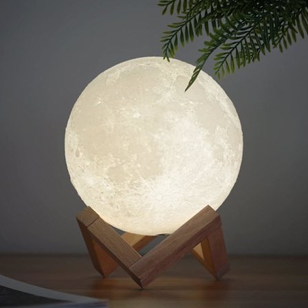 Moon Lamp 3d Printed Moon Light Night Light For Kids Gift For Women Usb Charging And Touch Control Brightness Warm And Cool White Lunar Desk Lamp (4.7