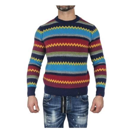 Bob, Round-neck Knitwear Blauw, Heren, Maat:L
