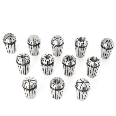 12-pack ER25 fjäderkolvset för CNC-fräsning, svarvning och gravyr, 1/8-5/8 tum, stål