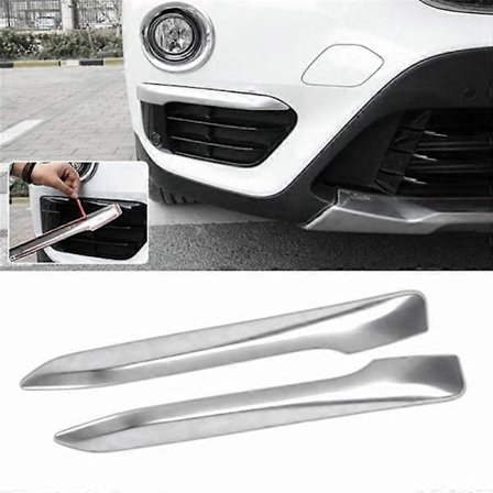 2X Silver Krompläterad Dimljusskydd Trim Ögonbryn för BMW F48 X1 2016-2019