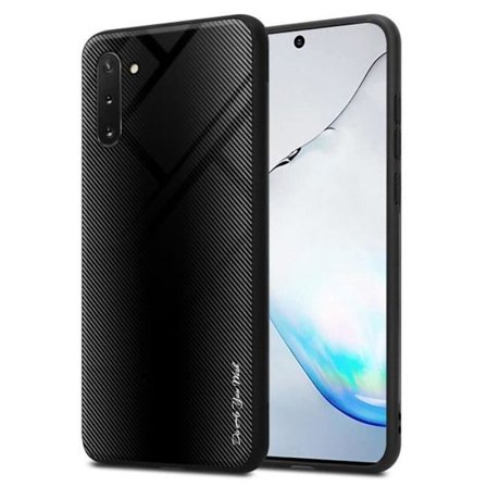 Fodral till Samsung Galaxy NOTE 10 Skal i SVART OPAL Fodral Skydd i härdat glas och TPU silikon