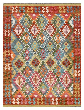 Hand Woven Kilim Afghan Old Style Rug 129X188 Wool Small