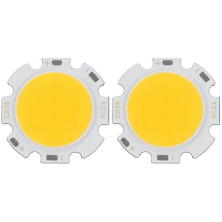 2x 5W Chip Lys Rund Cob Super Lys Led Lys Led Pære Varmt Hvit Dc15-17v