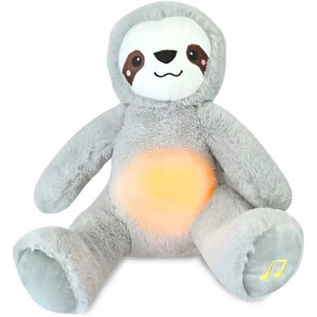 Åndende Plysdyr, Bærbar Plys Baby Legetøj, Soothing Åndende Plysdyr til Angst Voksne og Børn, Åndende Lys (Dovendyr)