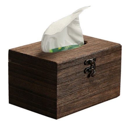 Tørkepapirboks i tre, retro paulownia tørkepapirboks 20x12x9cm