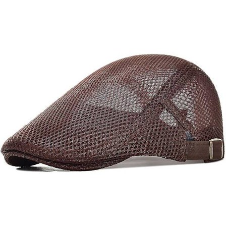 Herrar Andningsbar Mesh Sommarhatt Justerbar Newsboy Beret Ivy Cap Flat Cap