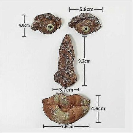 Gammal Man Ansikte Trädkramare Dekoration Trädgårdstittare Gårdskonst Utomhusskulptur Ny