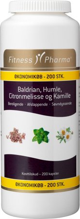 Fitness Pharma Baldrian, Humle, Citronmelisse og Kamille 200 kaps., Helse & Madvarer, Ingredienser, Baldrian