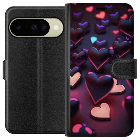 Kompatibel Tegnebogsetui til Google Google Pixel 10 Midnatshjerter