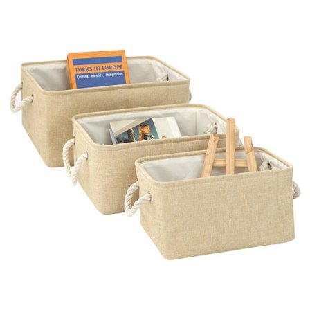 Fällbara förvaringskorgar Tvättkorg ECRU L