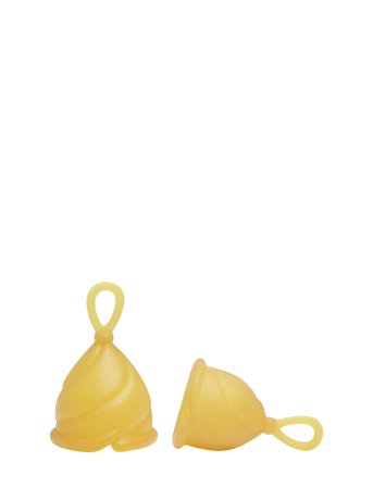 HEVEA Loop Menstrual Cup Combo - Sizes 1 & 2 - Golden Blush & Golden Sand - Yellow - 1&2