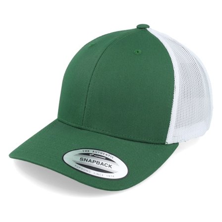 Yupoong - Verde trucker Cappellino - Retro Evergreen/White Trucker @ Hatstore
